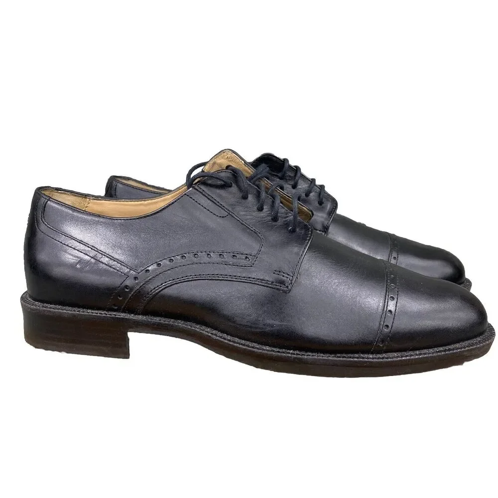Johnston & Murphy Wingtip Oxford Leather Shoes Men's 10 W Signature Series